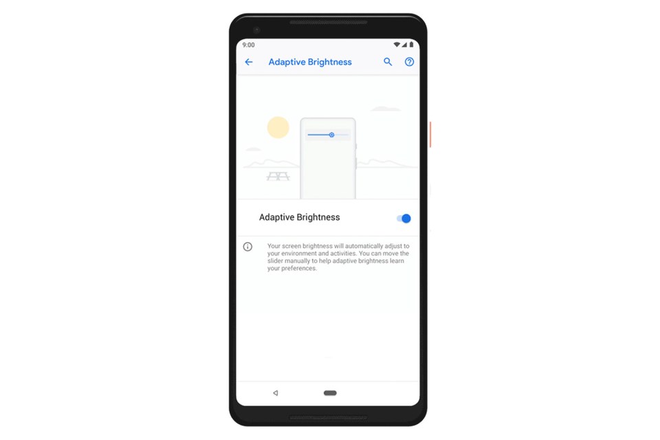 Google recommande également de paramétrer votre luminosité pour qu'elle s'ajuste automatiquement en fonction de la lumière ambiante