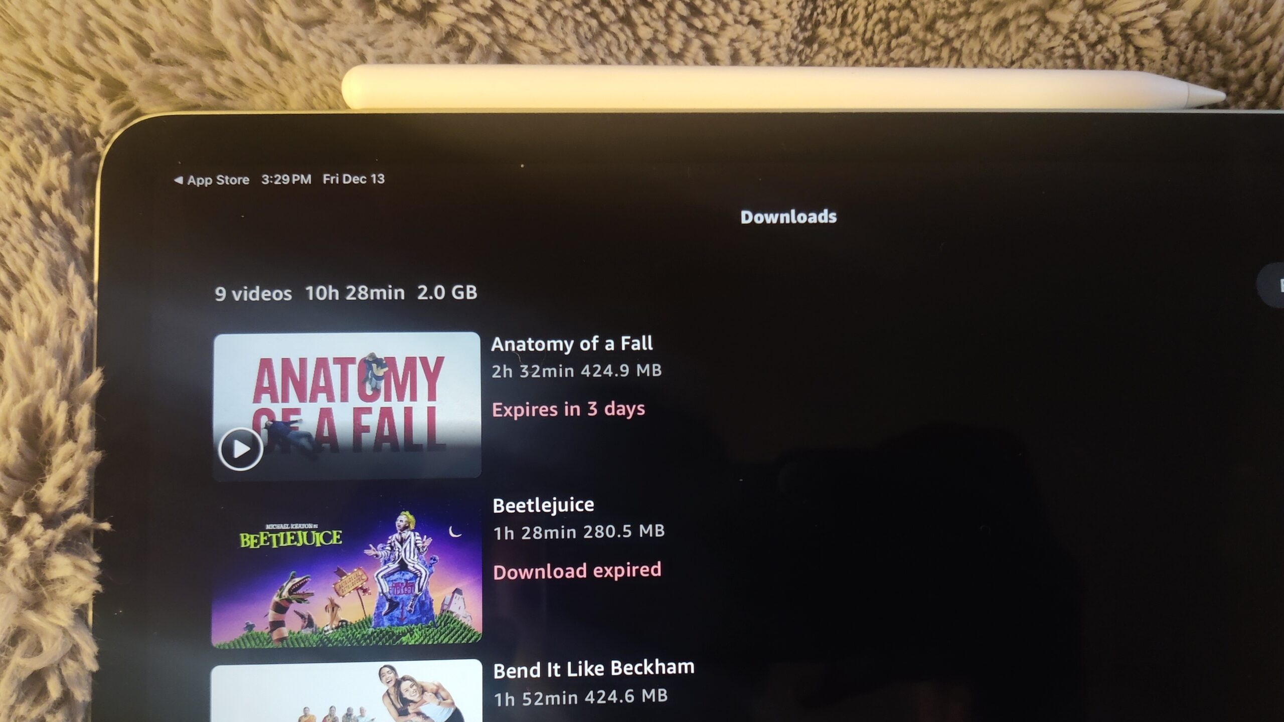 Application Prime Video sur iPad