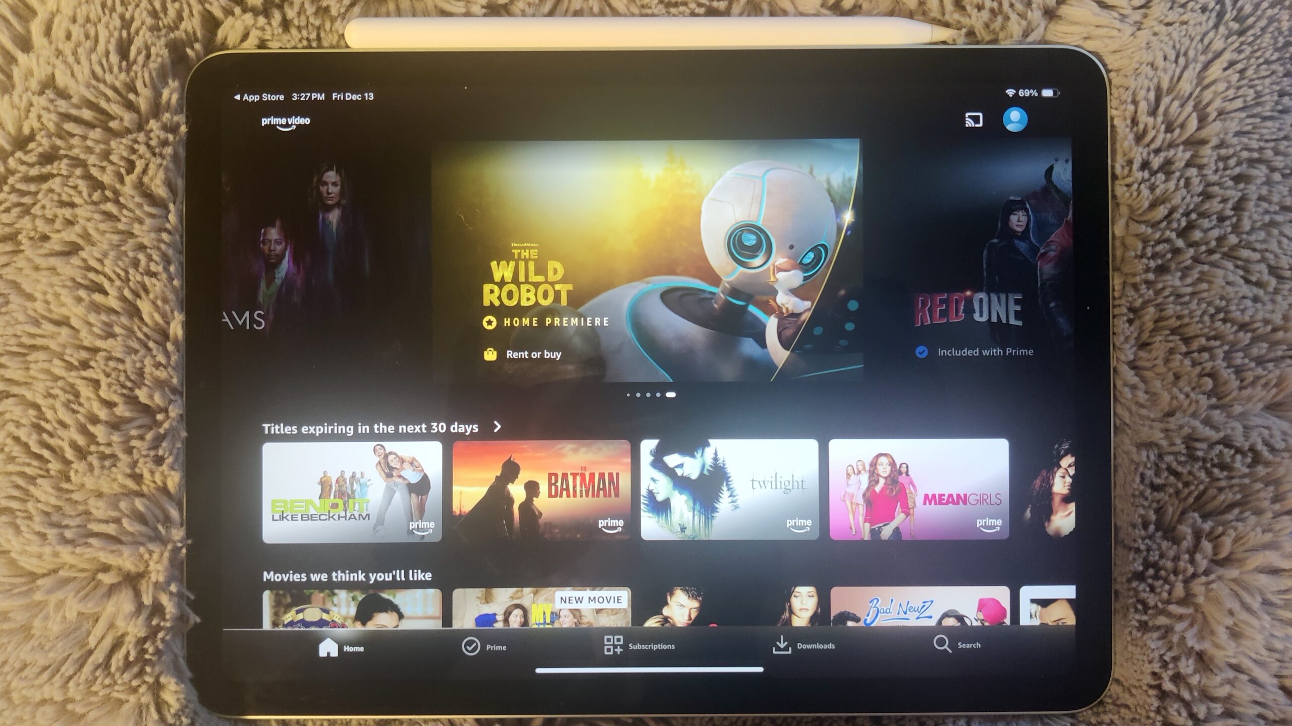 Application Prime Video sur iPad