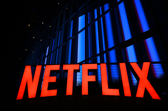 Le logo de Netflix au théâtre Tudum à Los Angeles, Californie, le 14 septembre 2022.