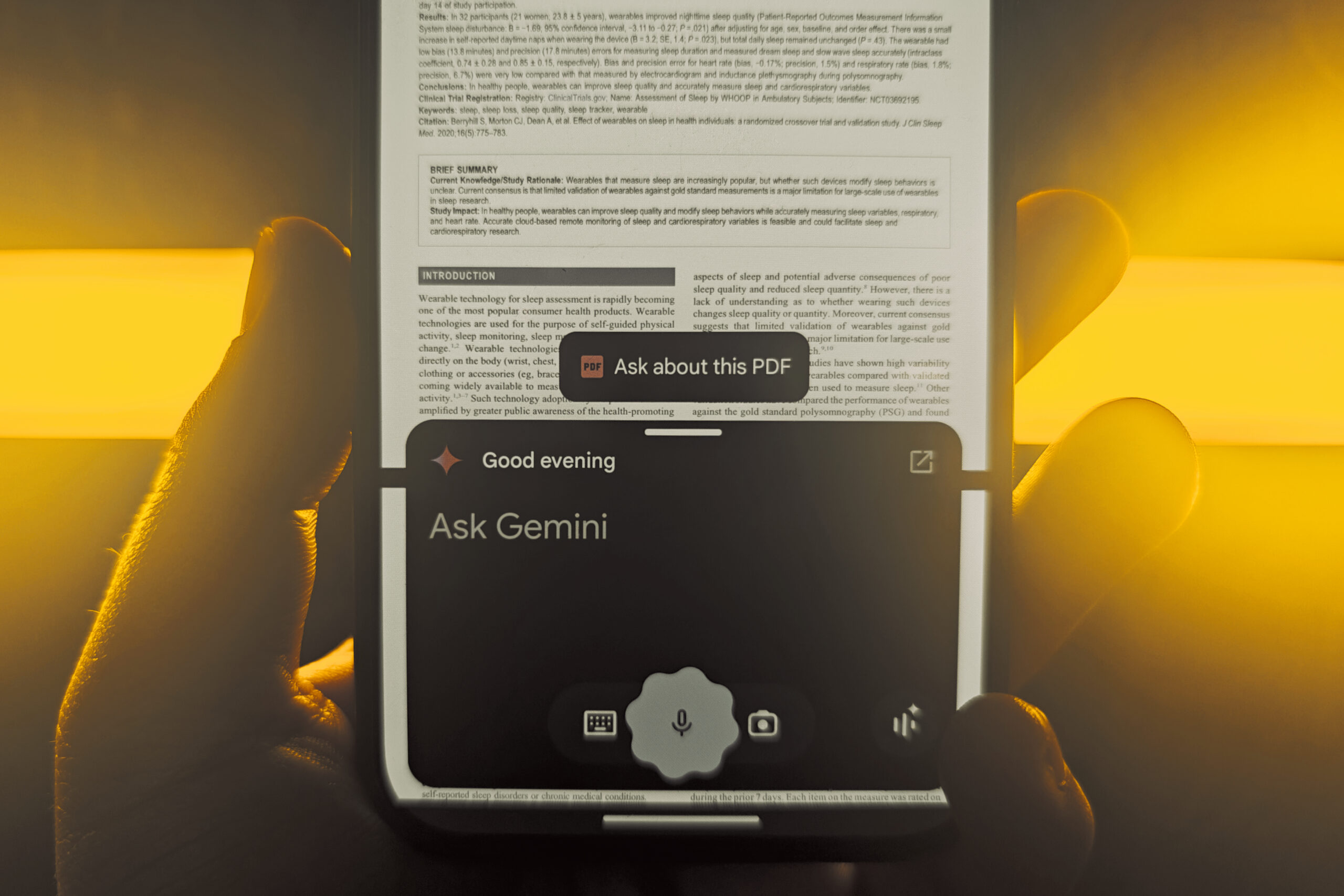 Première étape du traitement d'un PDF dans l'application Fichiers de Google.