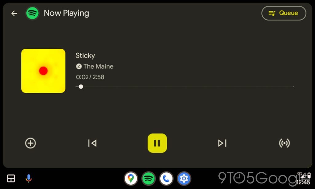 Capture d'écran de la nouvelle interface UI d'Android Auto