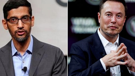 Sundar Pichai et Elon Musk réagissent à la vidéo virale de Jasprit Bumrah.(Reuters) Sundar Pichai et Elon Musk réagissent à la vidéo virale de Jasprit Bumrah.(Reuters)