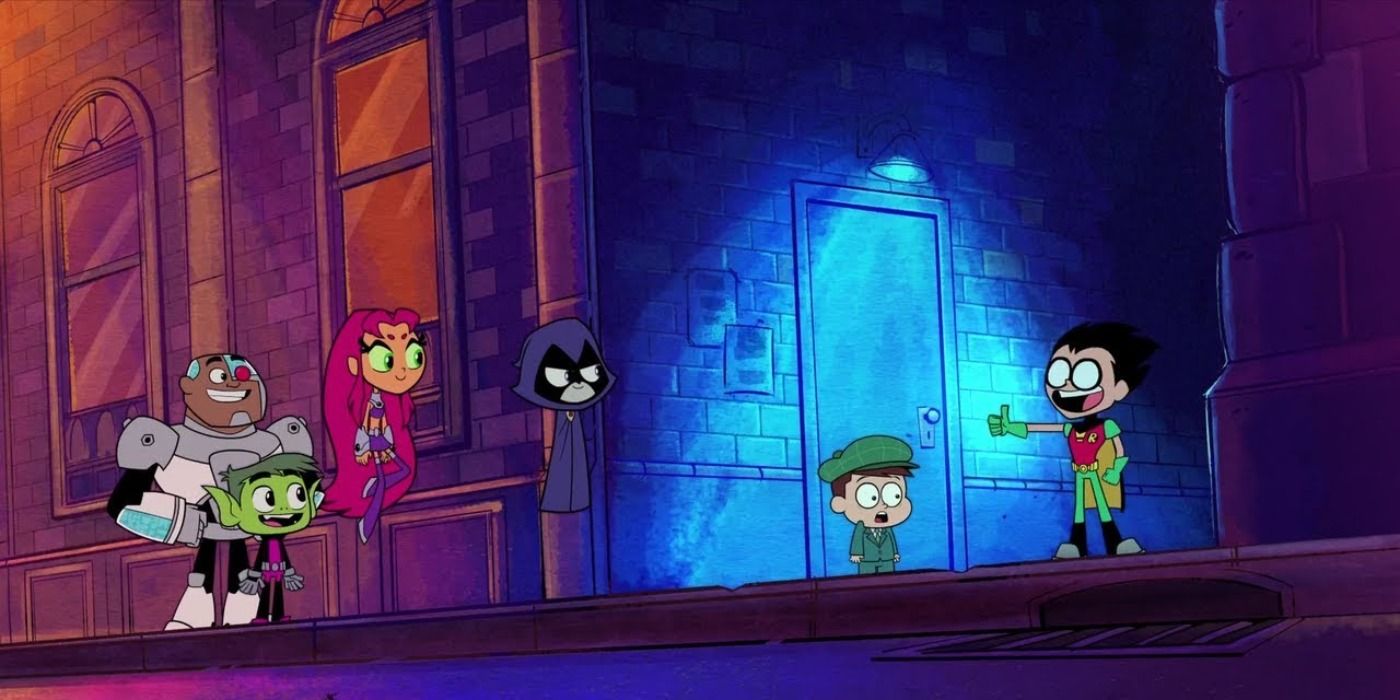 Robin se congratulant d'avoir causé la mort des Wayne dans Teen Titans Go! To The Movies