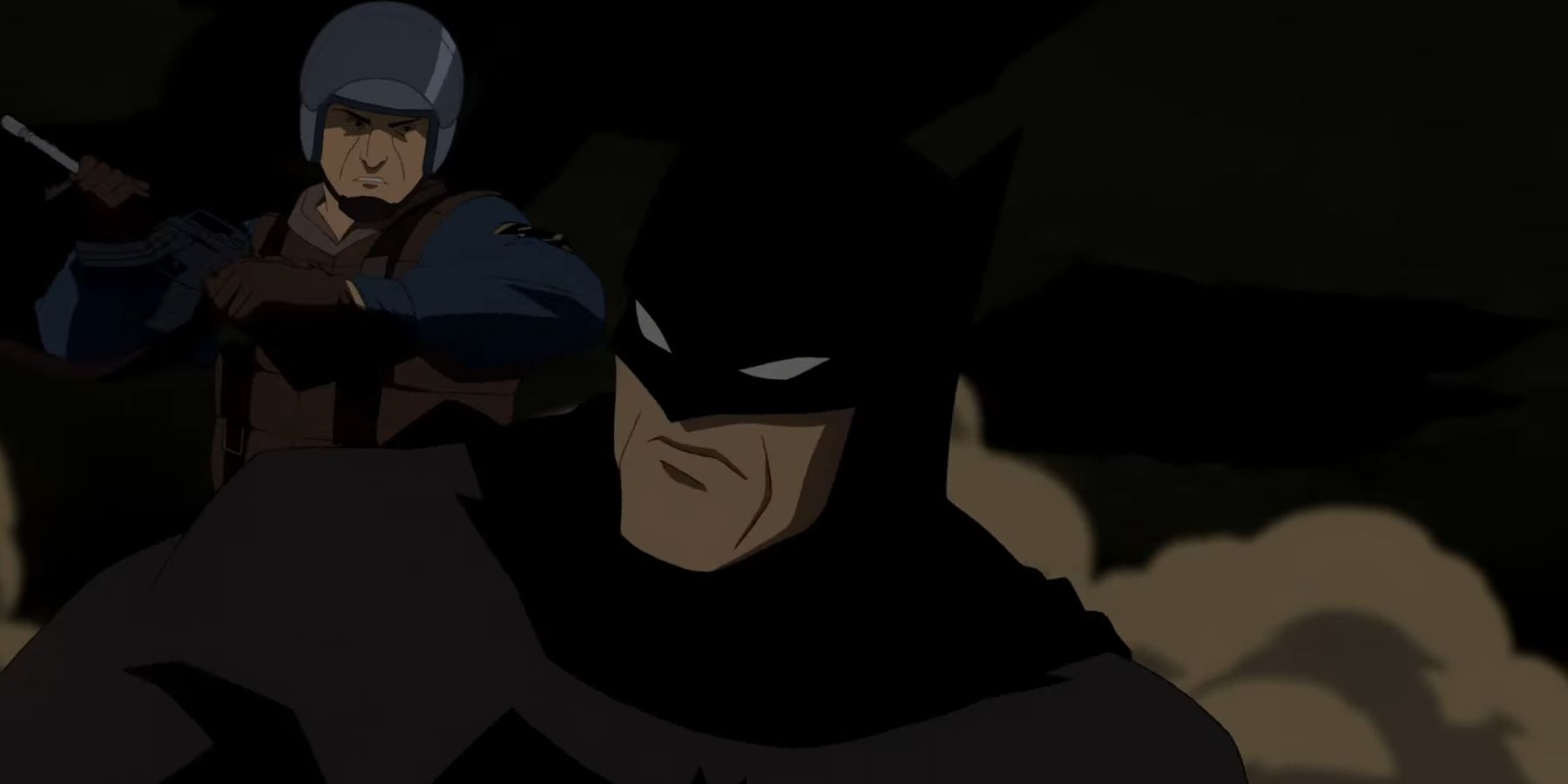 Batman combattant des membres SWAT dans Batman: Year One