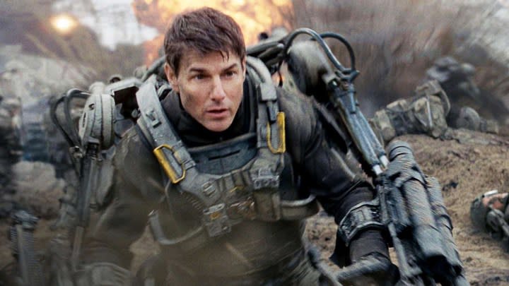 Tom Cruise en uniforme combattant dans Edge of Tomorrow.