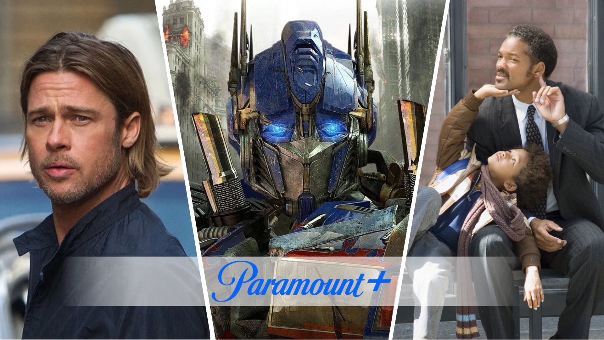 Une image modifiée de World War Z, Transformers et The Pursuit of Happyness