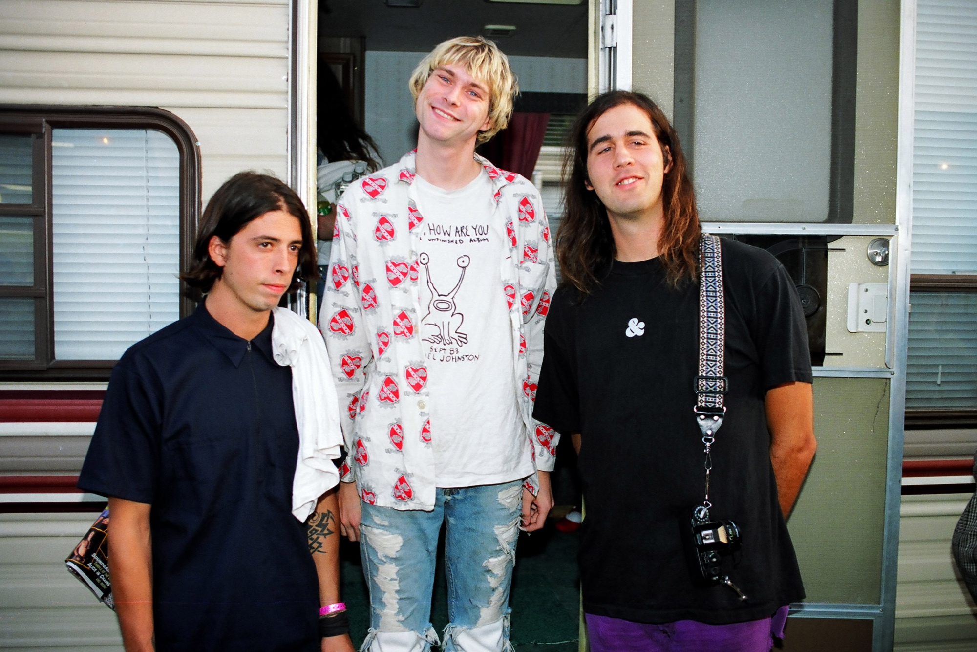 David Grohl, Kurt Cobain et Krist Novoselic en 1992