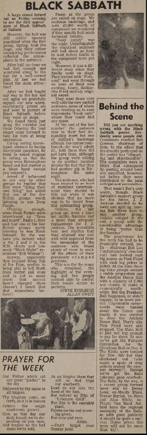 Critique dans le journal étudiant en octobre 1970