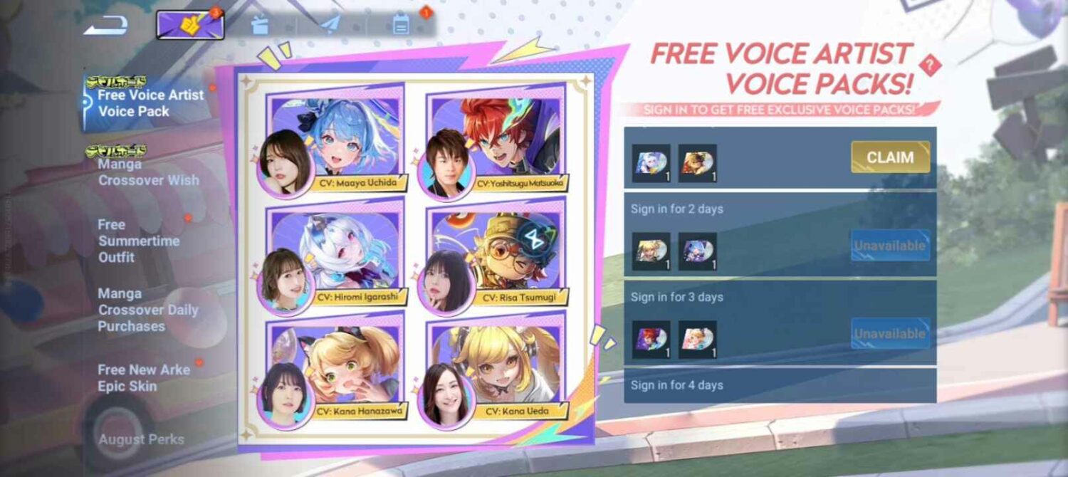 Événement de packs de voix gratuits et de stickers animés dans HOK