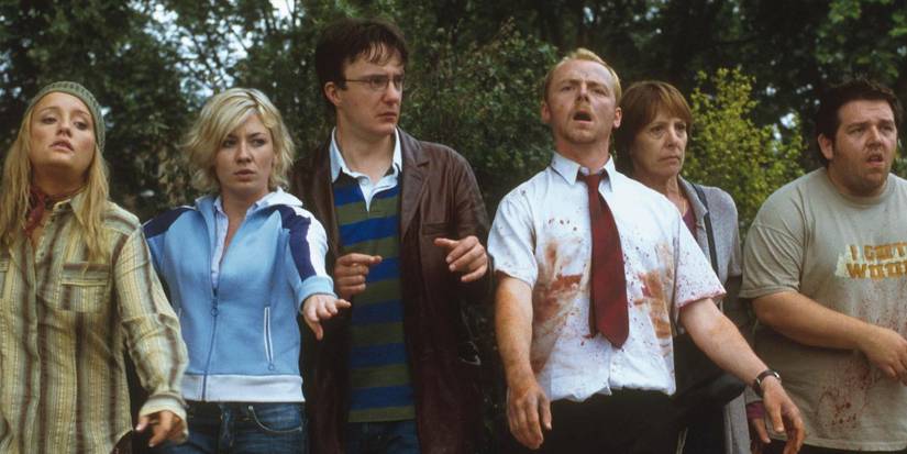 Un groupe de survivants dans Shaun of the Dead (2004).