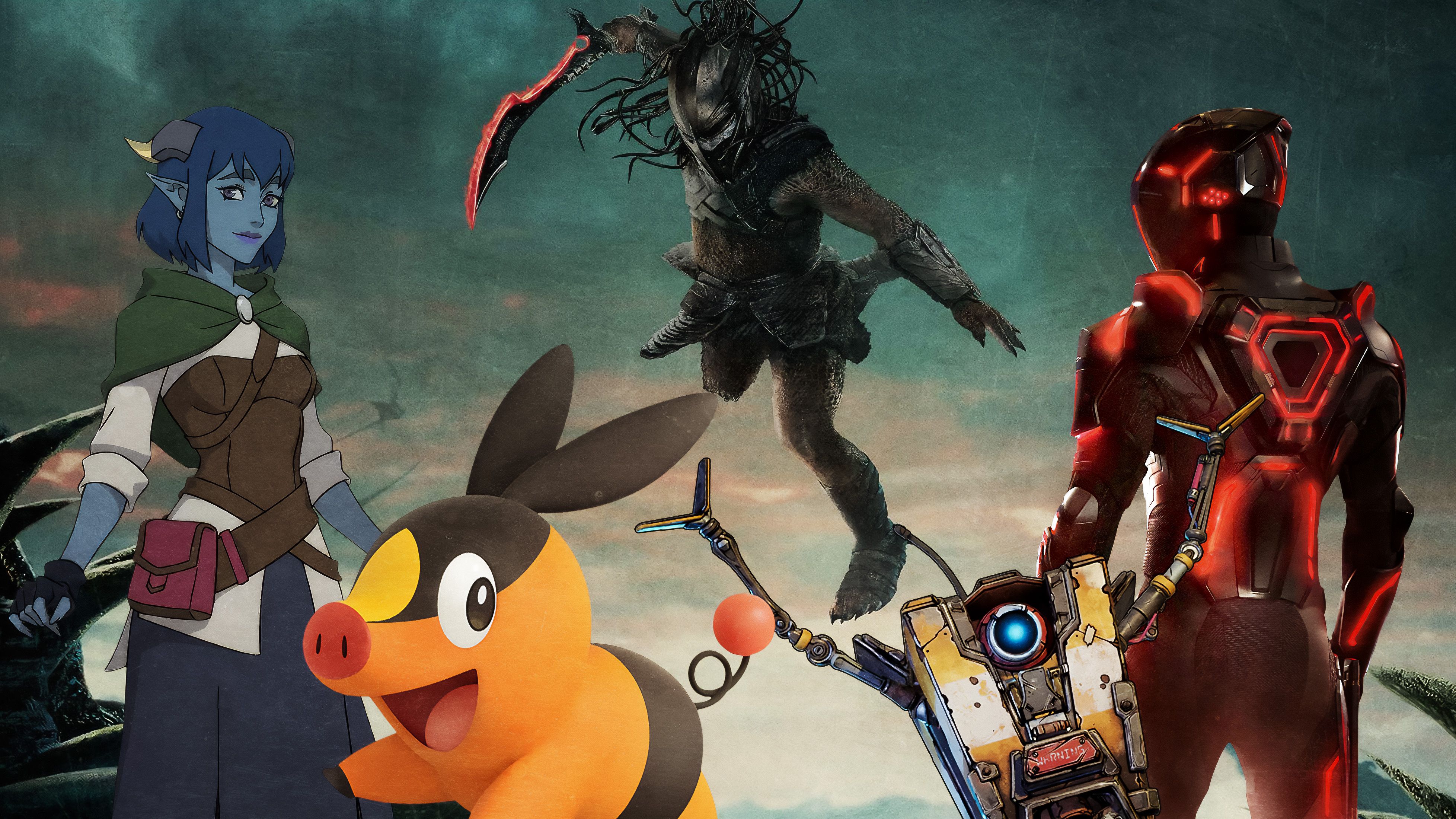 Un mashup de Predator, Tron, Pokémon, Claptrap et Might Fien