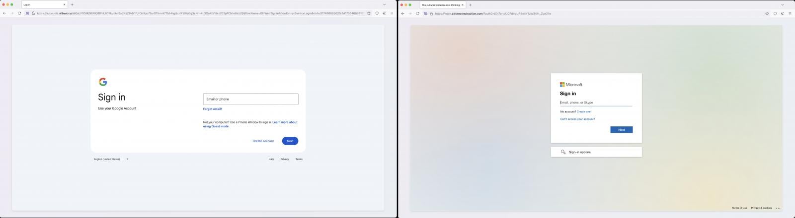 Pages de phishing servies par VoidProxy