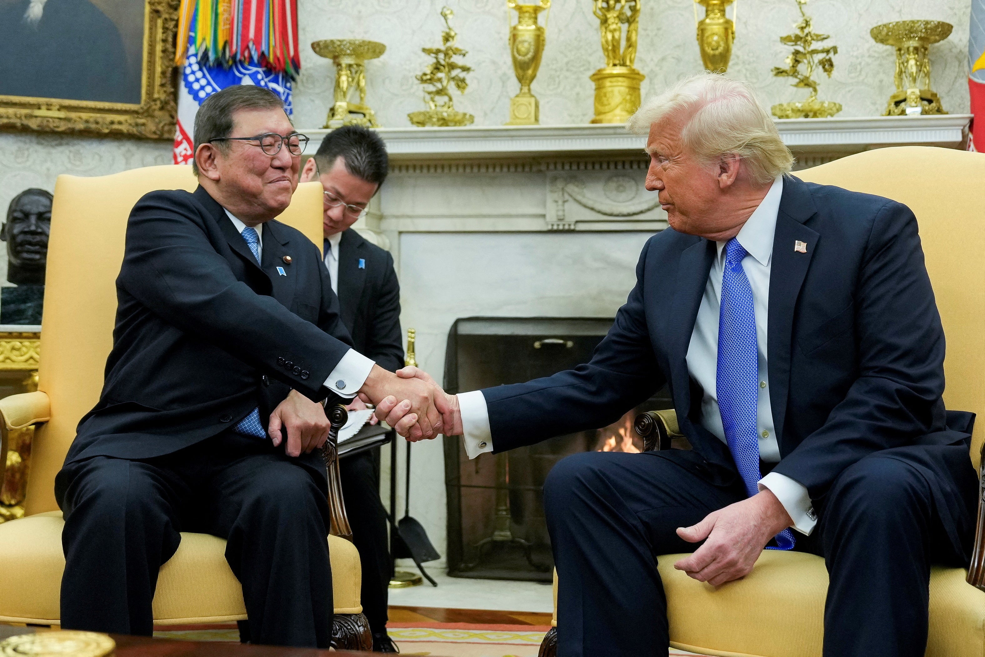 Rencontre entre le président des États-Unis Donald Trump et le Premier ministre japonais Shigeru Ishiba