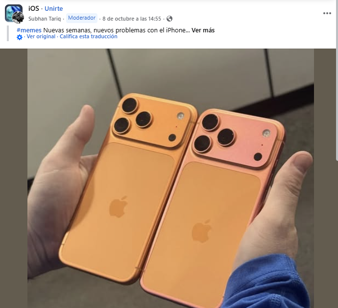 Réclamations concernant l'iPhone 17 Pro rose.
