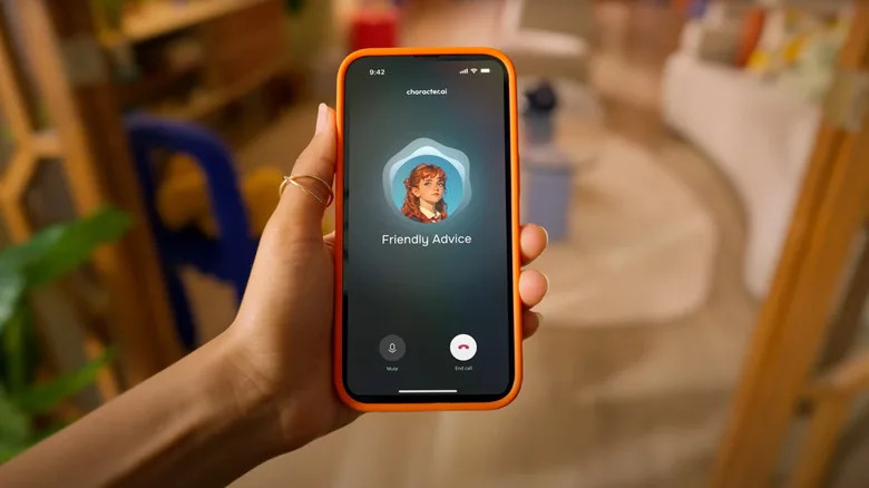 Un utilisateur consulte un personnage offrant des "conseils amicaux" sur l'application Character.AI.