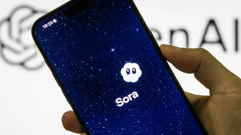 Un utilisateur explore la nouvelle application mobile de médias sociaux d'OpenAI, Sora.