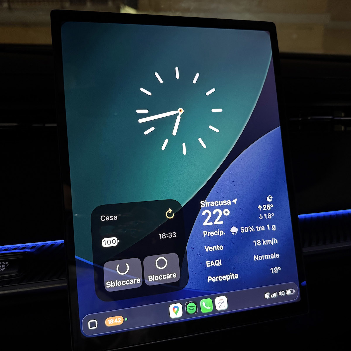 Interface du Widget Nuki sur CarPlay