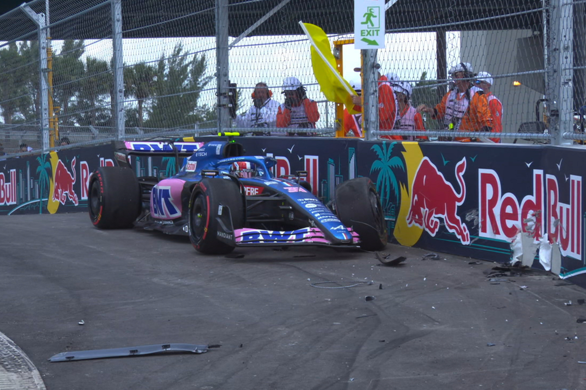 Ocon, dans le mur de Miami.