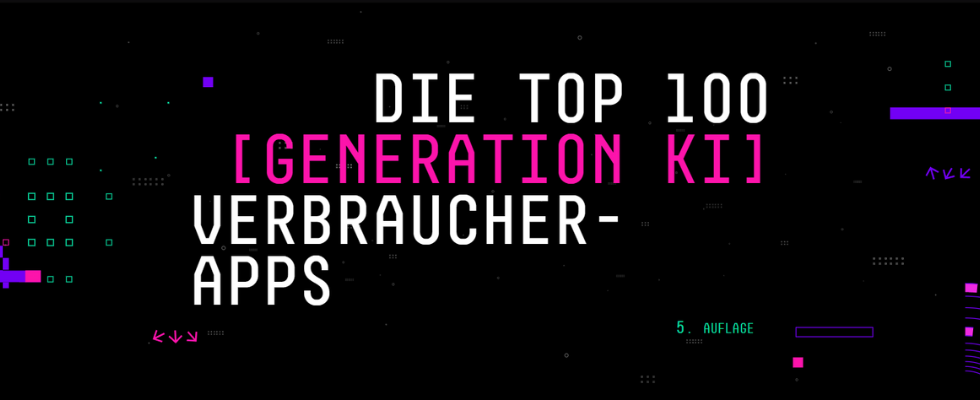 Couverture de l'étude a16z « Top 100 Gen AI Consumer Apps 2025».