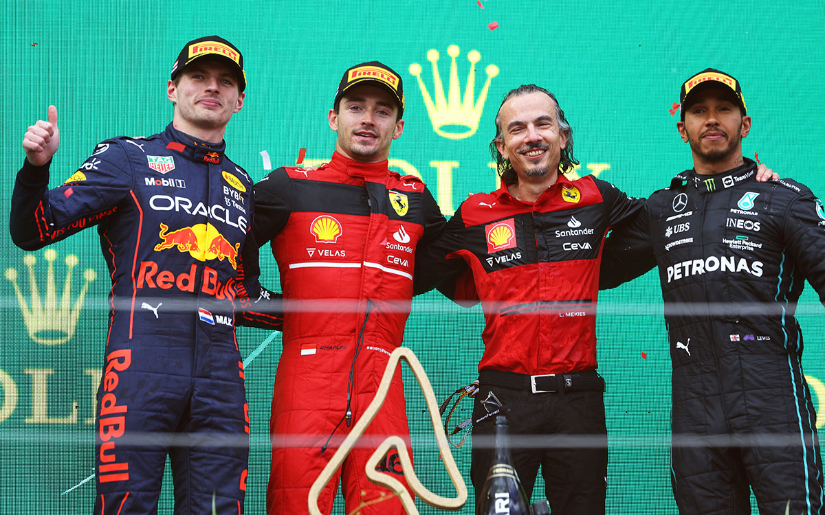 Max Verstappen sur le podium à l'Autriche.