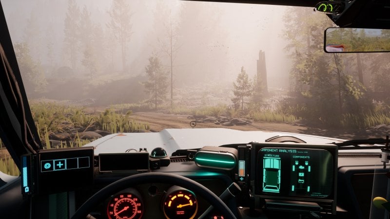 La vue depuis la voiture de Pacific Drive