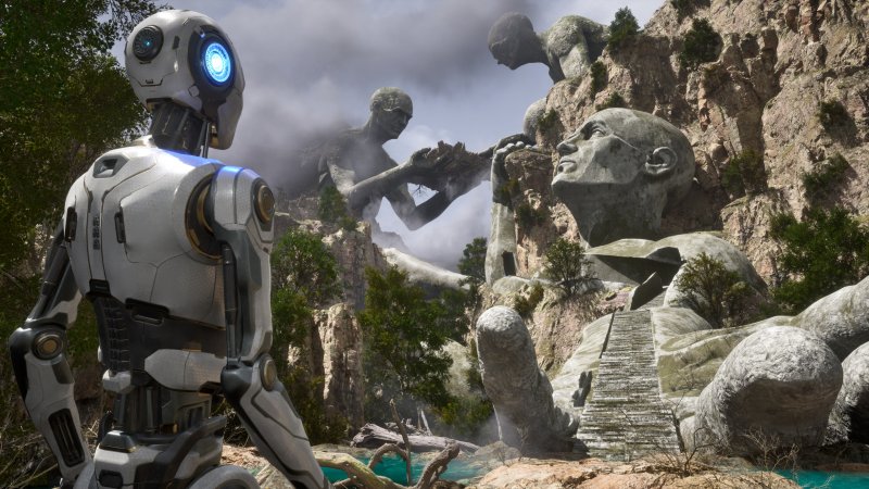 Notre androïde dans un des scénarios de The Talos Principle 2