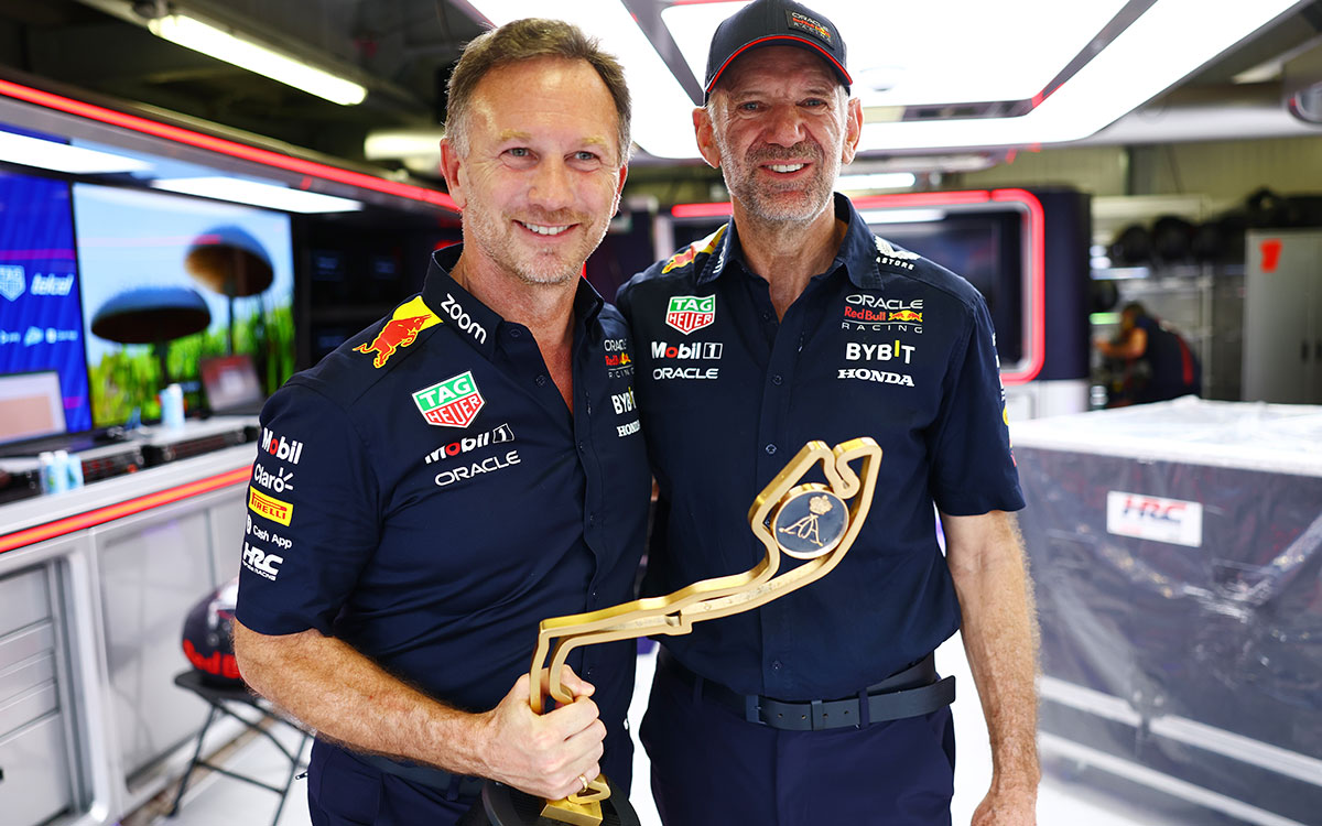 Christian Horner et Adrian Newey après la victoire de Verstappen au GP de Monaco