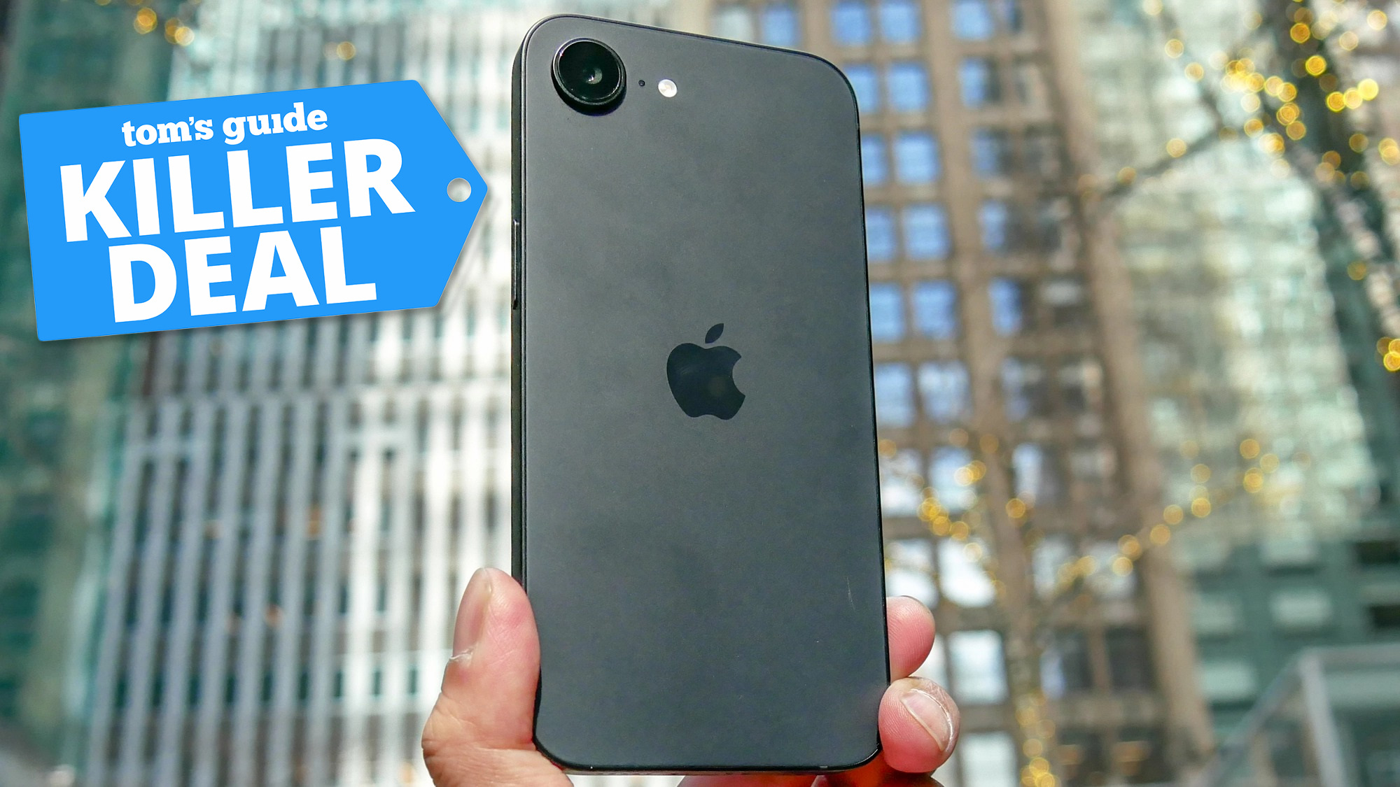 iPhone 16e avec étiquette de super offre
