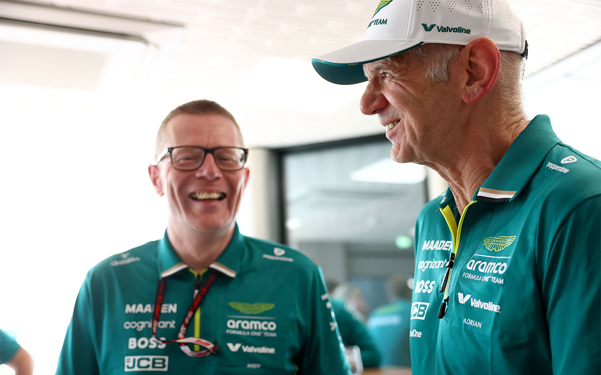 Adrian Newey et Andy Cowell lors du GP de Monaco F1 2025