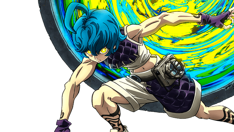 Cthoni en position de course dans Gachiakuta