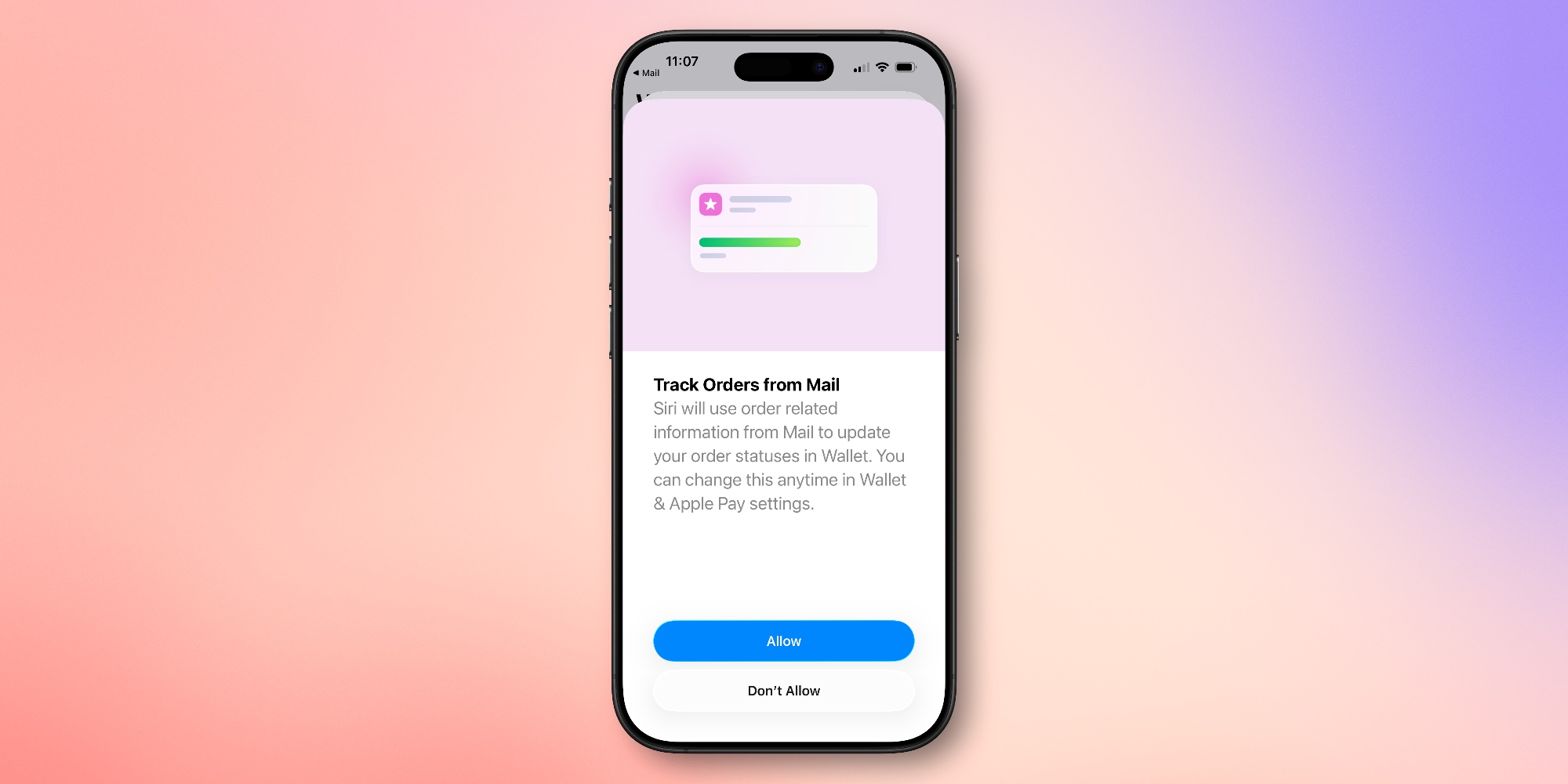 Suivi des commandes dans Apple Wallet