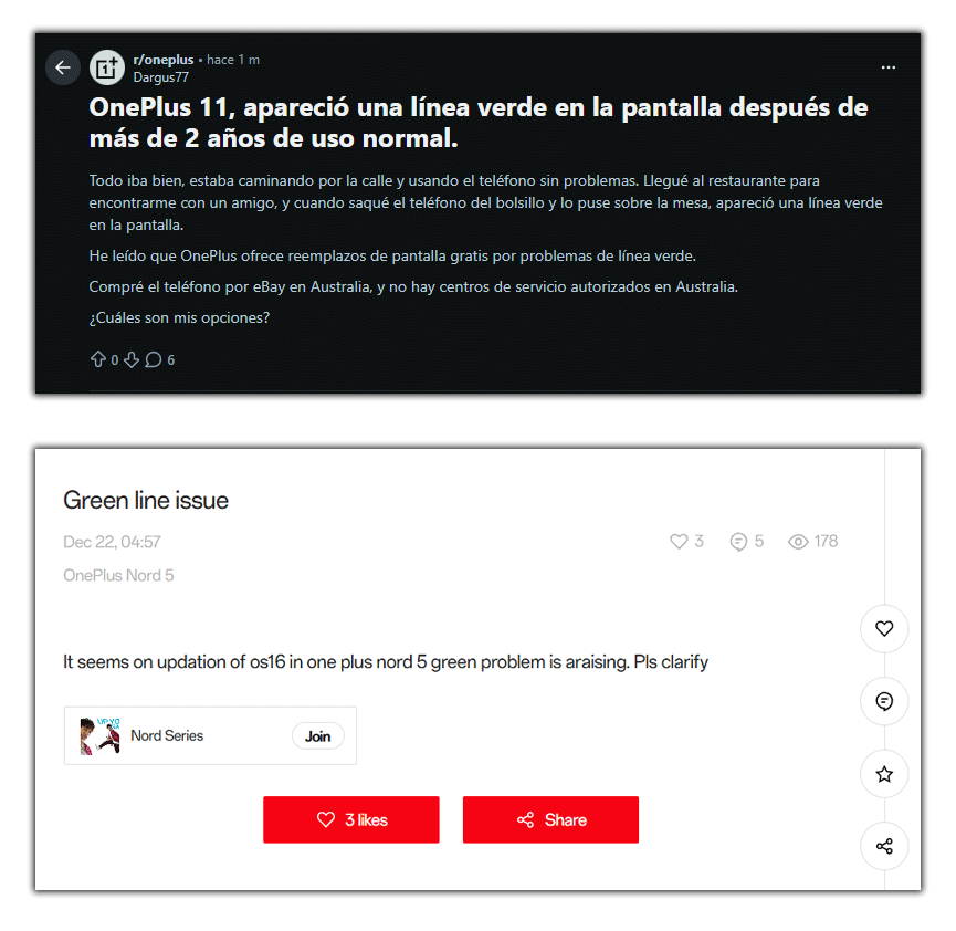 Problèmes sur les smartphones OnePlus avec lignes vertes