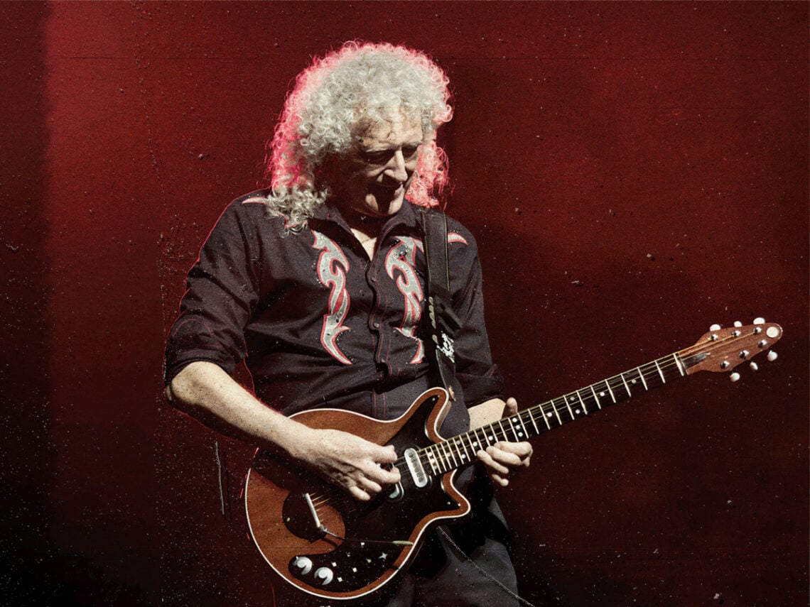 Brian May en concert avec Queen en 2017 à Londres