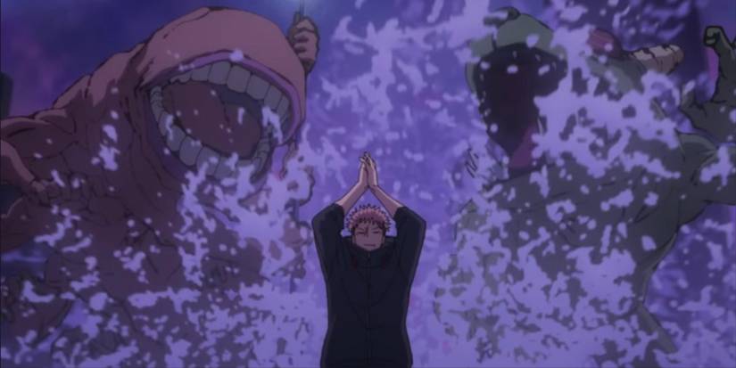 Yuta défend contre les esprits maudits dans Jujutsu Kaisen