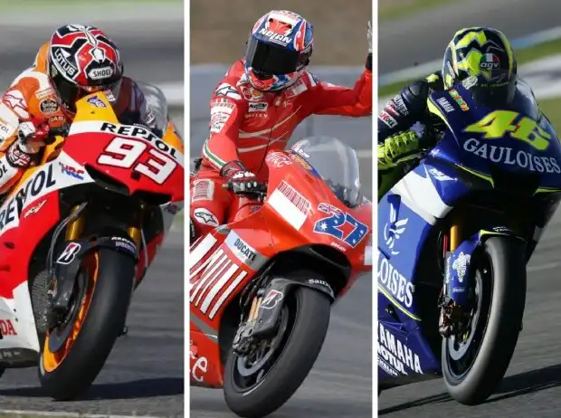 Marc Marquez, Casey Stoner, Valentino Rossi Marc Marquez, Casey Stoner, Valentino Rossi