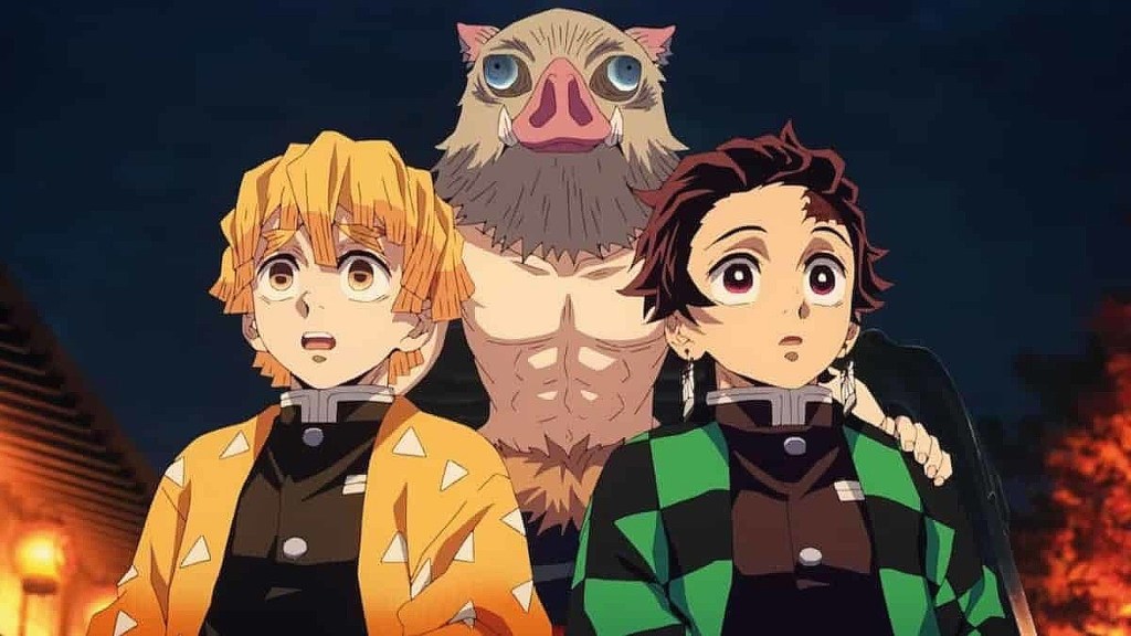 Zenitsu, Inosuke, et Tanjiro dans Demon Slayer