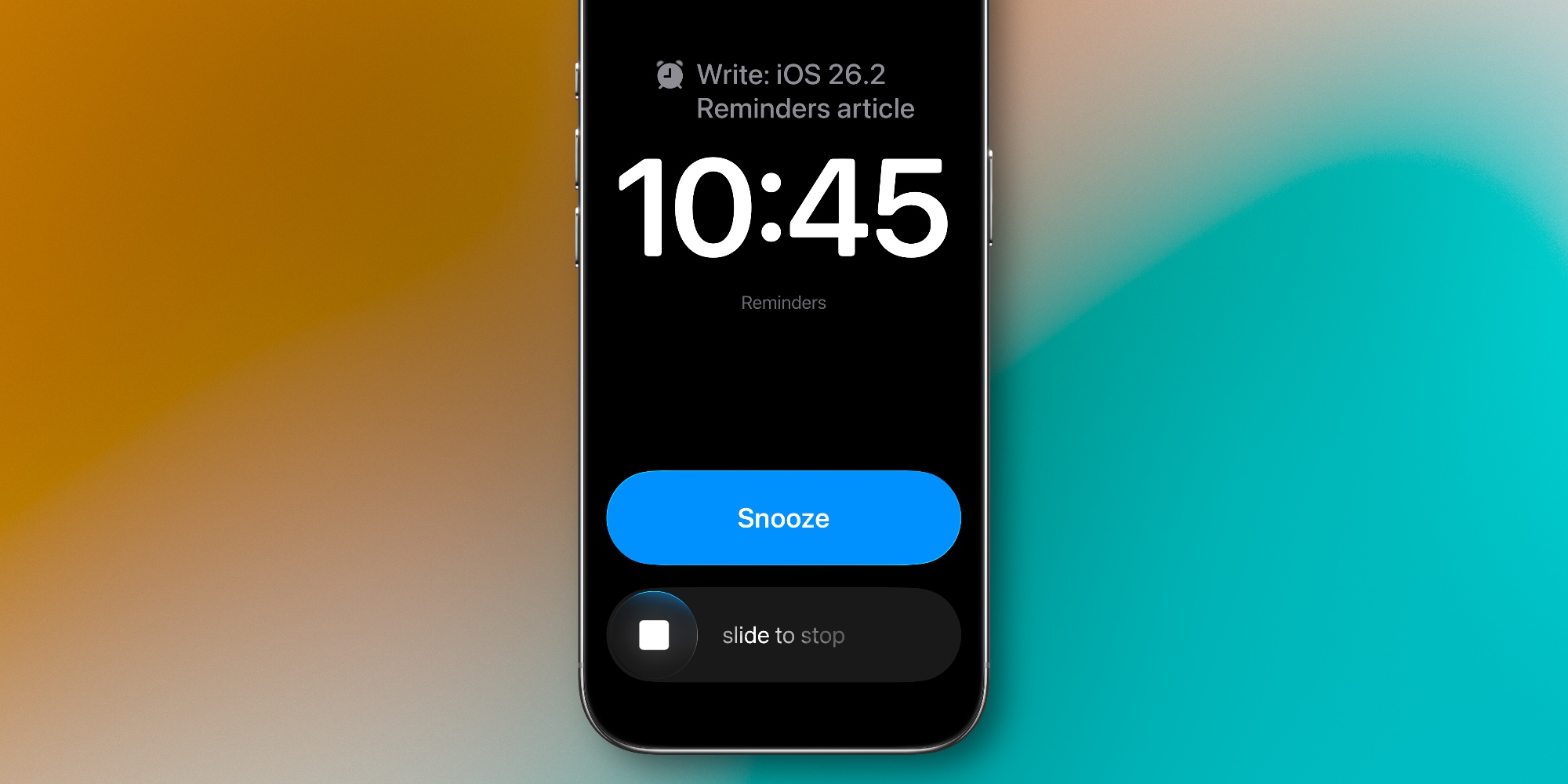 Alarme Rappel iOS 26.2