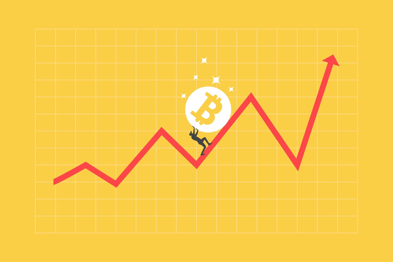 Conceptual image of Bitcoin and crypto growth