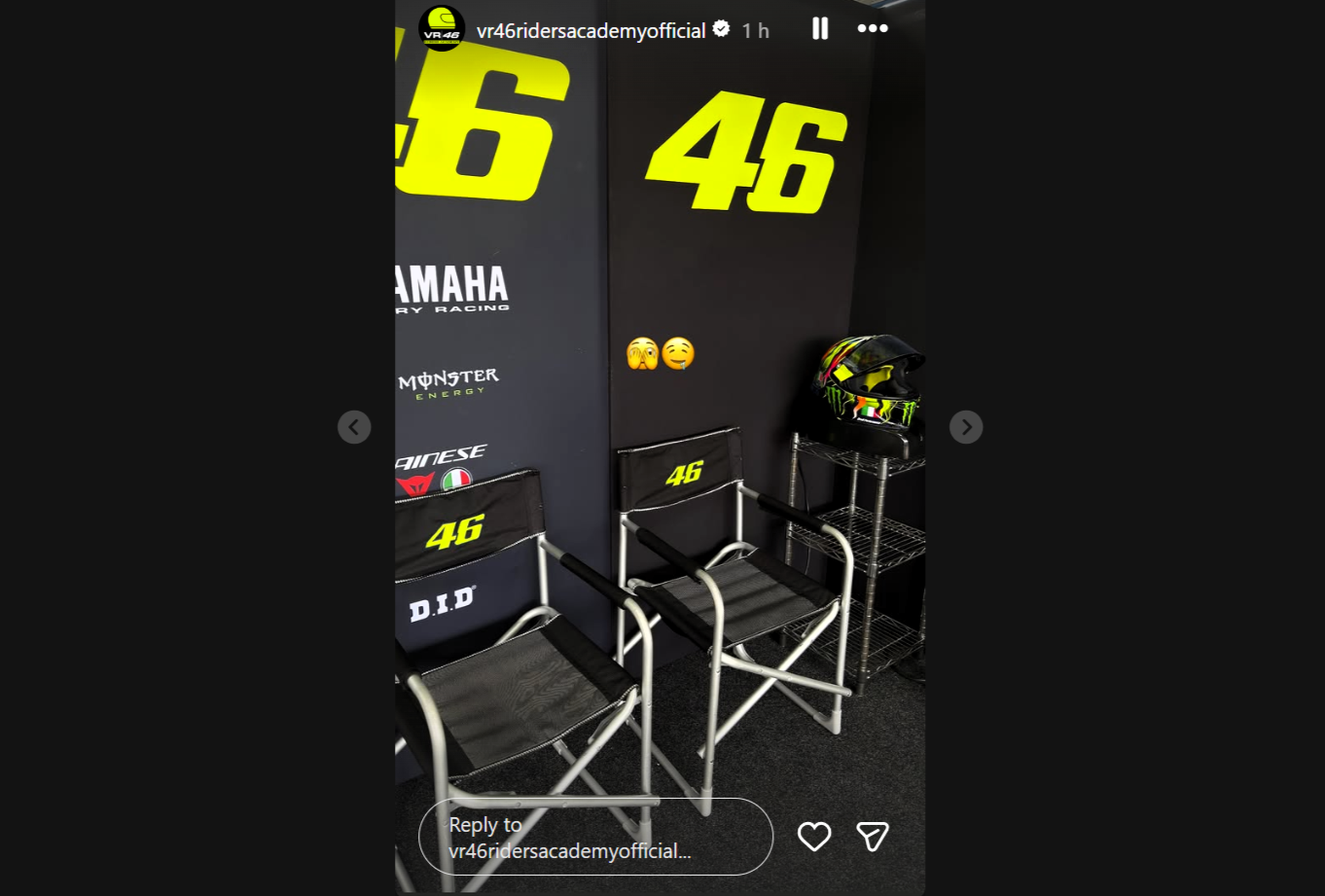 Zone de box de Valentino Rossi pour l'entraînement à Mandalika (@VR46RidersAcademyOfficial)
