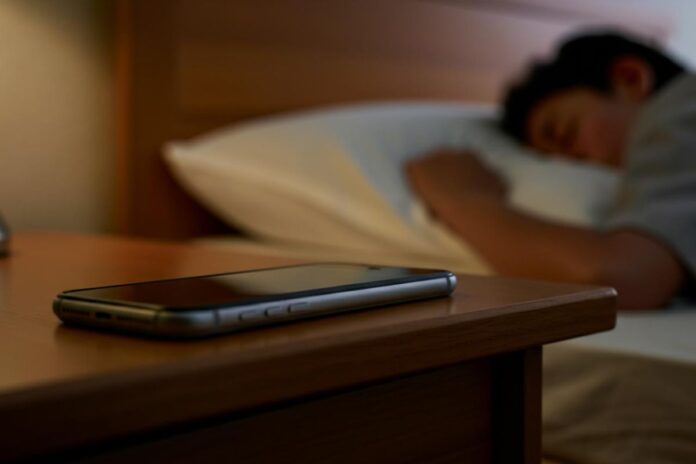 Smartphone sur le chevet Smartphone sur le chevet