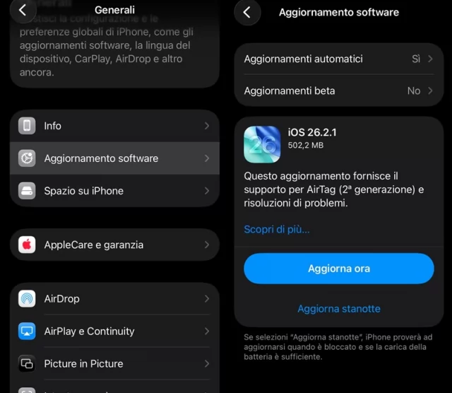 Mise à jour iOS 26.2.1