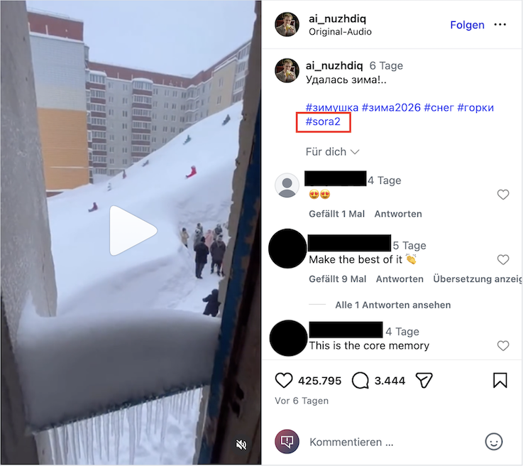 Le supposé post d'origine sur Instagram