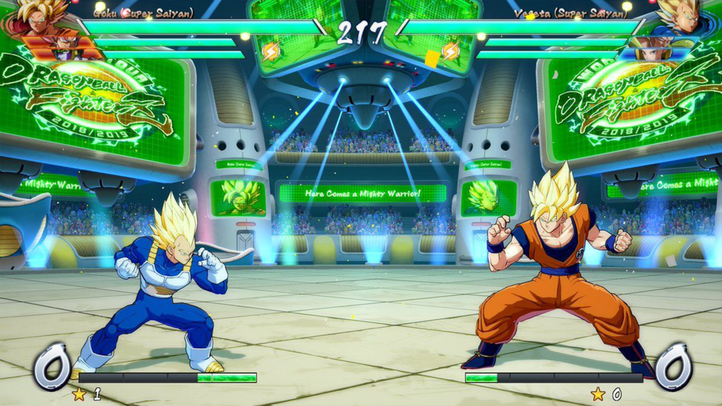 Une capture d'écran de Dragon Ball FighterZ.