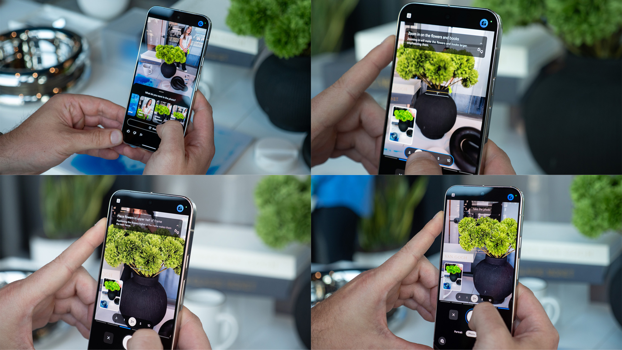 Utilisation de la fonctionnalité Camera Coach sur un Google Pixel 10 Pro