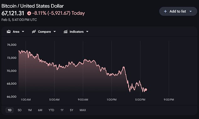 Plongée du prix du Bitcoin