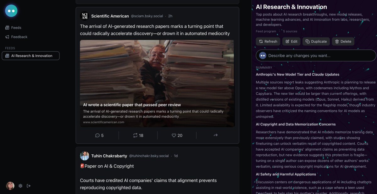 Visuel représentant les futurs fils d’actualité créés avec « Attie »