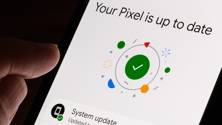 Capture d'écran d'un téléphone Pixel affichant la mise à jour