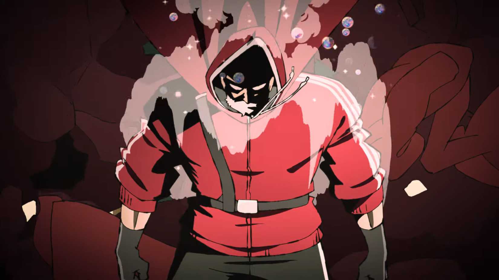 Un extrait de l'anime Sanda montrant le protagoniste se transformant en Santa Claus.