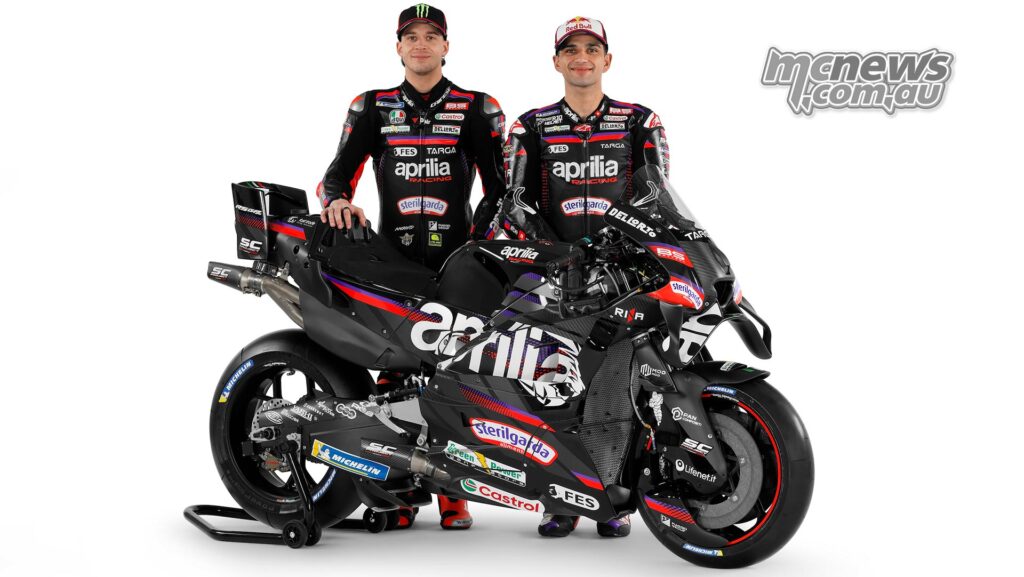 Les motos Aprilia Racing RS-GP26 avec Jorge Martin et Marco Bezzecchi.